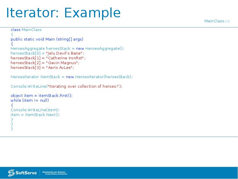 Iterator remove