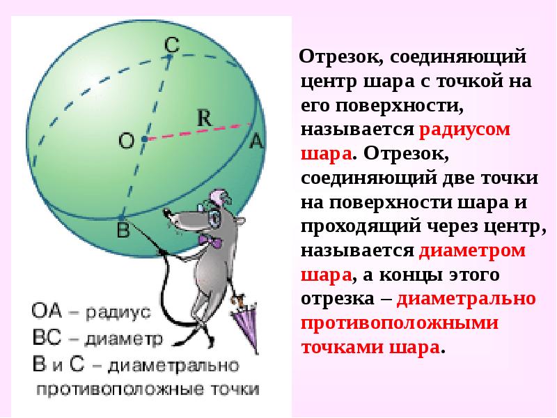 Диаметрально расположенный. Центр шара называется его. Отрезок на сфере. Центр шара радиус шара. Диаметром шара называется отрезок соединяющий.