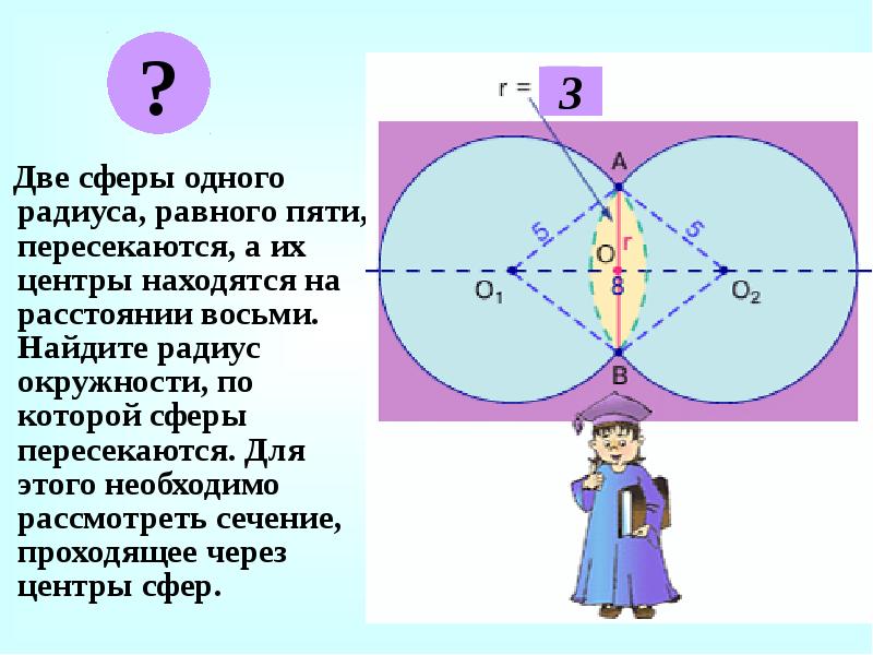 Радиусы пересекающихся окружностей