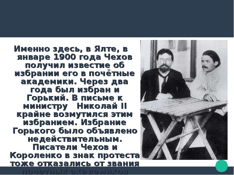 Чехов в ялте презентация