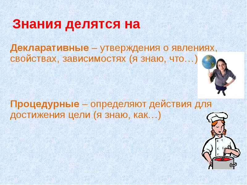 От чего зависит свойство. Декларативные знания. Знания для презентации. Декларативное утверждение это. Я знаю что декларативные знания.