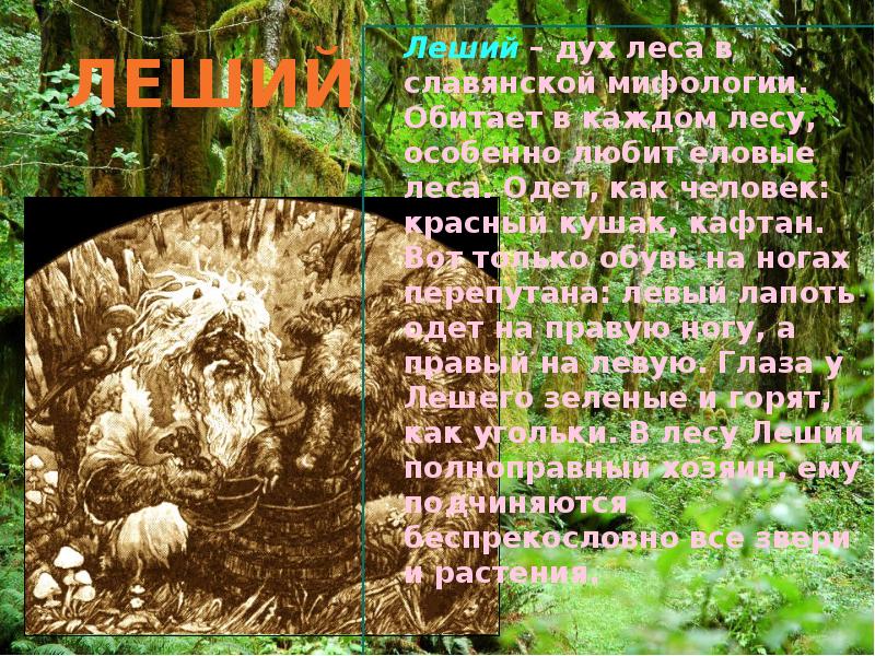 Проект 3 класса леший