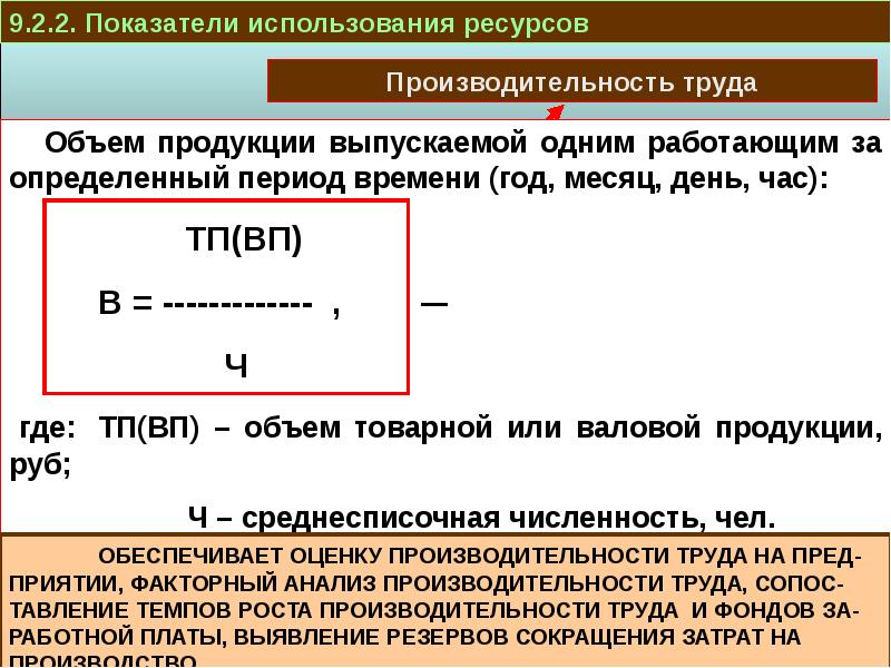 Понять период. Показатели использования ресурсов. Показатели использования трудовых ресурсов. Показатели использования запасов. Производительность труда характеризует эффективность использования.