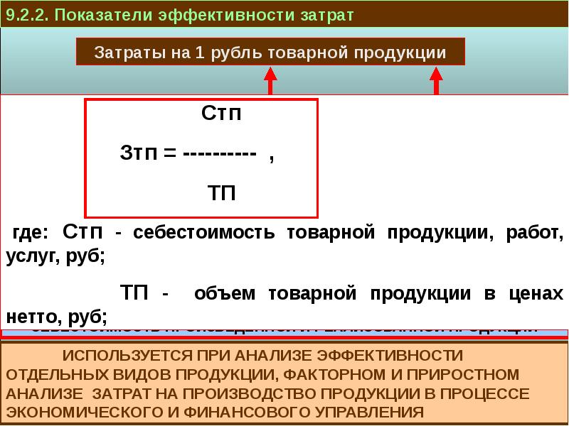 На 1 руб товарной продукции. Показатели эффективности затрат. Показатель по эффективности затрат. Коэффициент эффективности затрат. Показатели эффективности издержек производства.