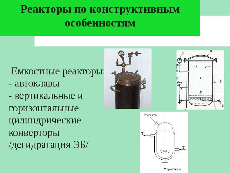 Типы реакторов. Автоклав реактор химический схема. Реактор-автоклав 4 на схеме. Конструктивные особенности реакторов. Емкостной реактор.