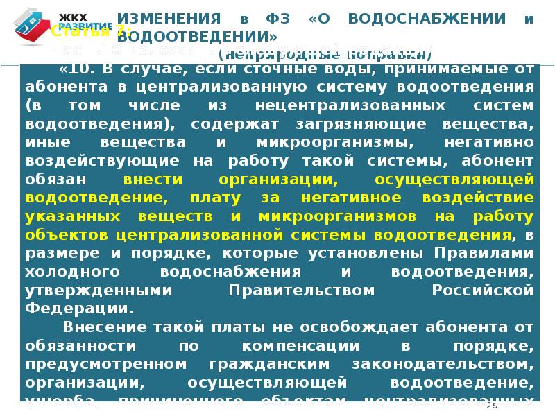 Изменения и развитие. Субъекты экологического нормирования. Объекты абонентов организаций осуществляющих водоотведение. Международное сотрудничество в области экологического нормирования. Коммунальная Эволюция.