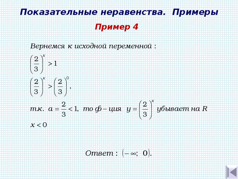 Показательные уравнения и неравенства презентация