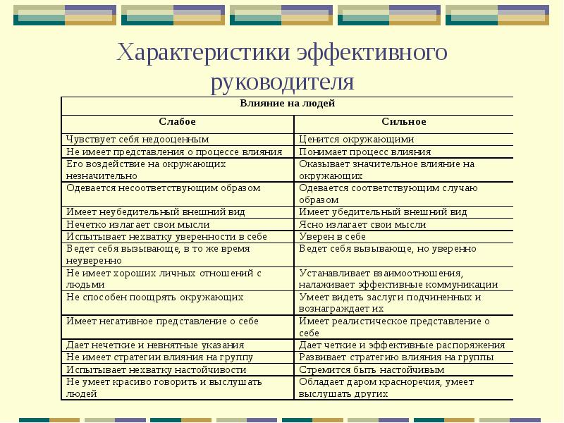 Характеристика руководителя проекта