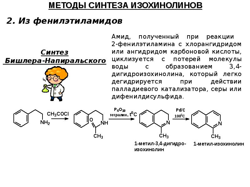 Способы синтеза. Синтез изохинолина. Изохинолин Синтез Бишлера Напиральского механизм. Изохинолин получение. Синтез хинолина и изохинолина.