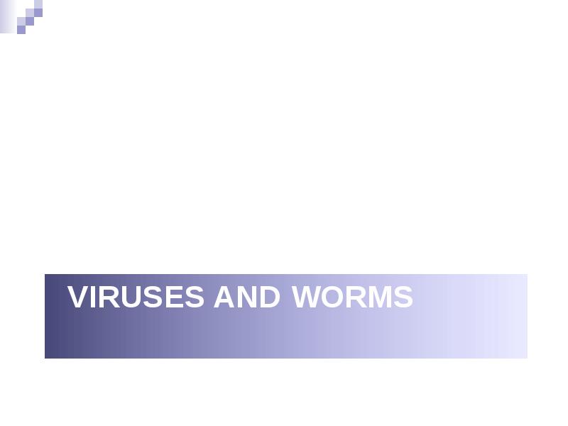 VIRUSES AND WORMS VIRUSES AND WORMS