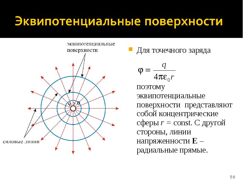 Поле точечного заряда картинка