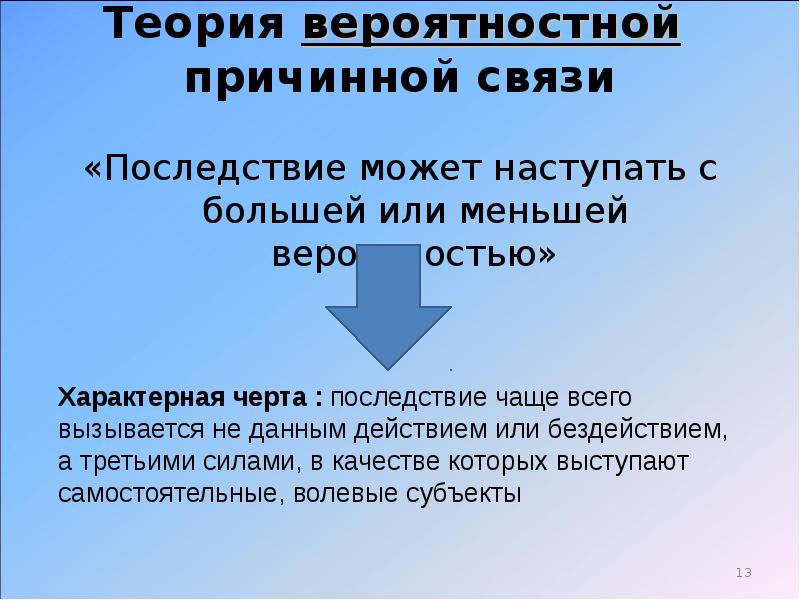 Причинно следственная связь между действиями