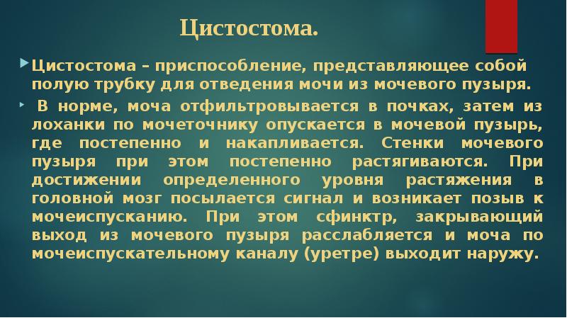 Уход за цистостомой презентация