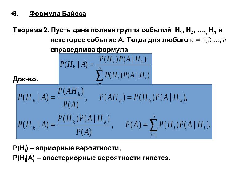 Теорема байеса