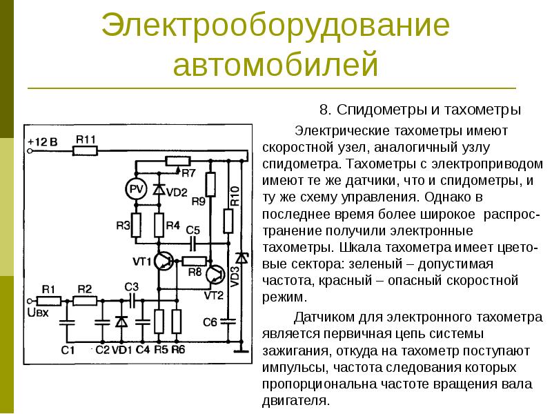 Принцип работы спидометра и тахометра