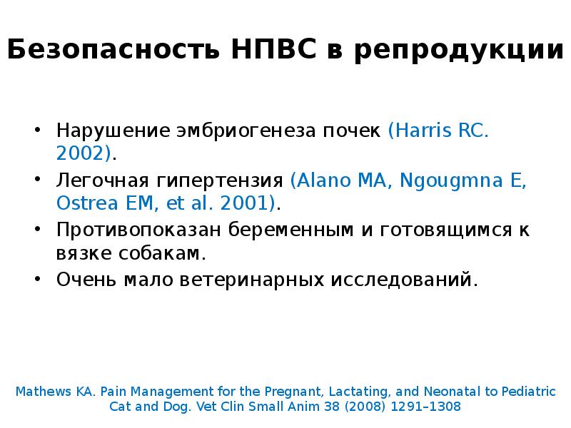 Рациональное использование НПВС у собак. Безопасность и эффективность