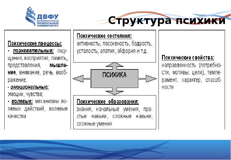 Структура психики схема