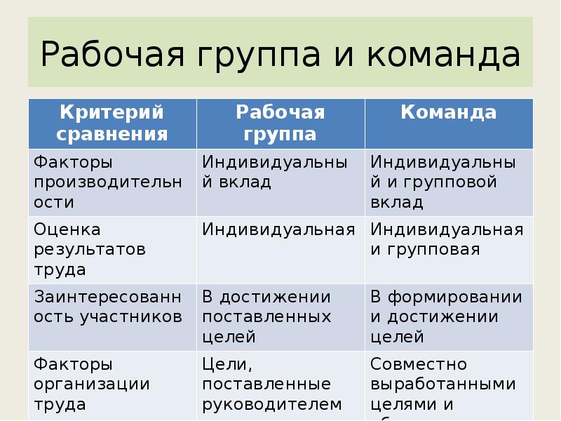 Рабочая группа проекта функции