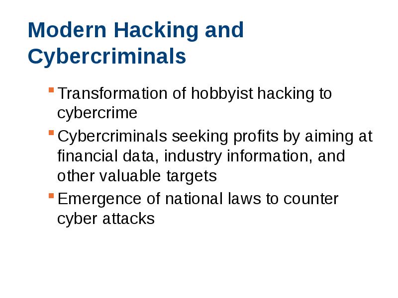 Modern Hacking and Cybercriminals Transformation of hobbyist hacking to cybercrime 