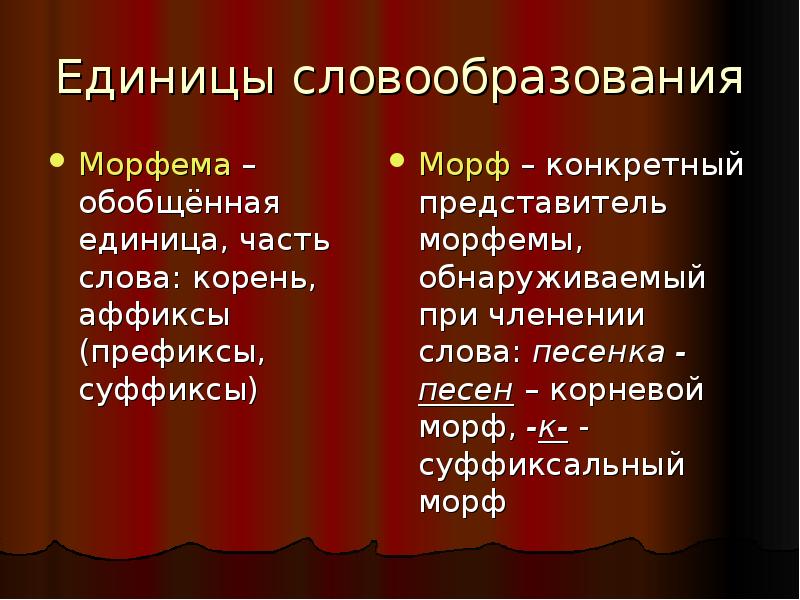 Минимальная единица морфемики. Единицы словообразования. Основные единицы словообразования. Словообразование единицы словообразования. Морф и морфема.