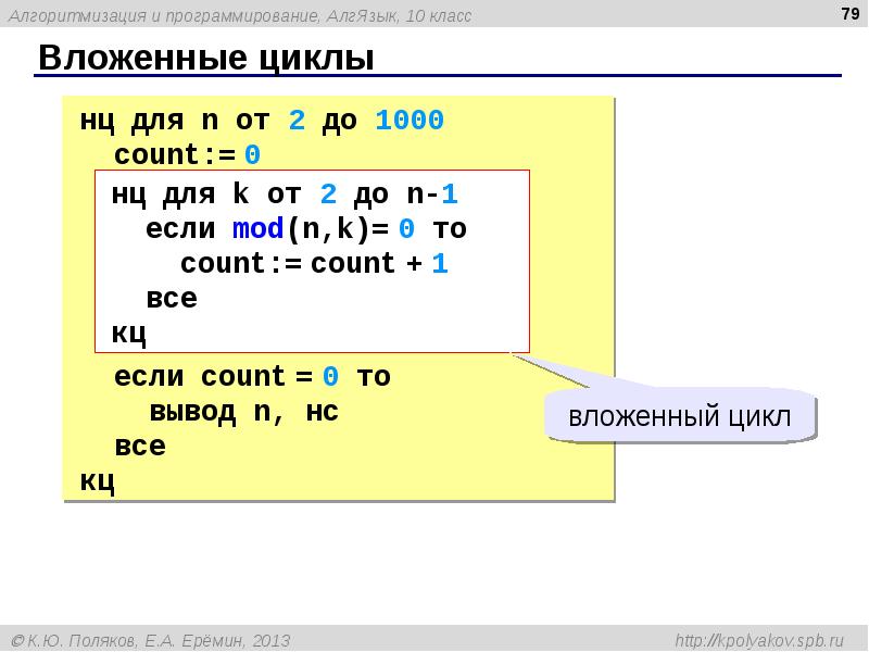 Приведена программа на алгоритмическом языке. Вложенные циклы Паскаль. Алгоритмический язык программирования цикл. Цикл for в алгоритмическом языке. Вложенные циклы c.