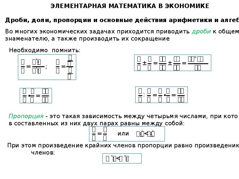 Математика в экономике презентация