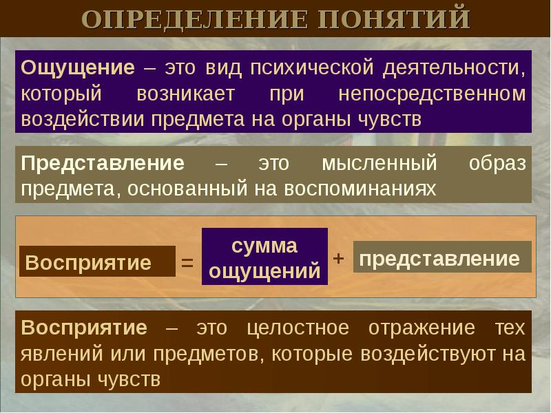 Ощущение психология презентация