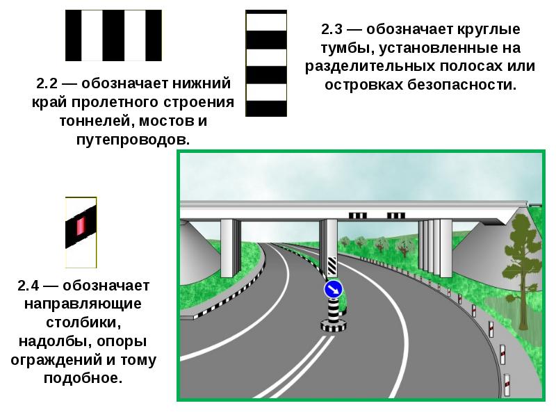 Нижний означать. Круглые тумбы разделительная полоса. Нижний край пролетного строения тоннелей мостов и путепроводов. Вертикальная разметка на тоннелях. Разметка 2.3.