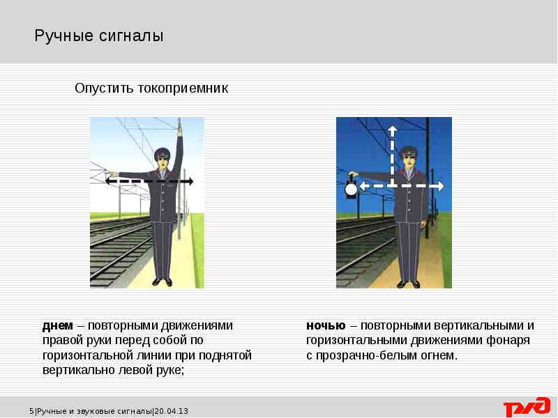 Какой ручной сигнал изображен на рисунке ржд