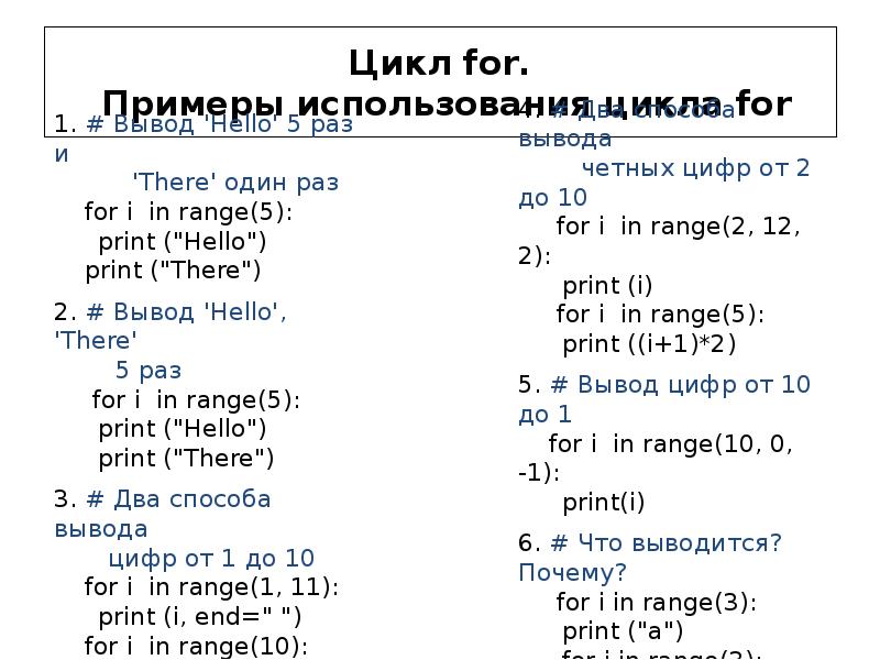 Цикла применение. Цикл for пример. Примеры использования цикла for. Образец цикла for. Конструкция цикла for.