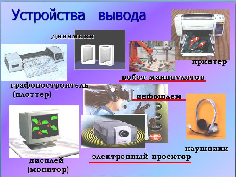 Презентация на тему устройства вывода