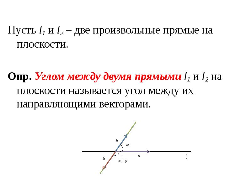 Начертите две произвольные прямые