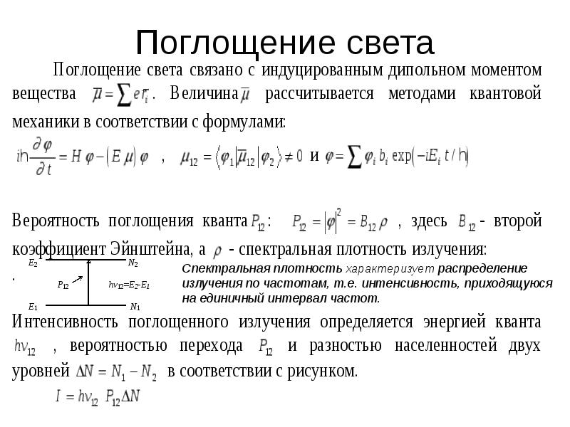 Поглощение света глазом. Поглощение света формула. Показатель поглощения света. Поглощение света веществом. Мощность поглощения света.