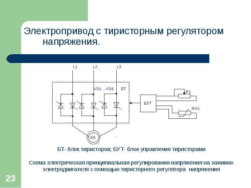 Схема привода асинхронного