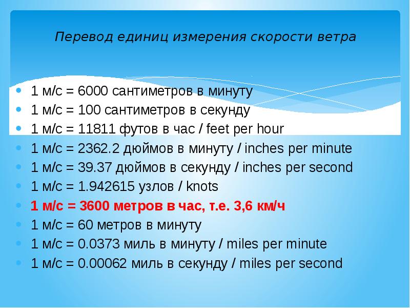 Сколько километров в час скорость