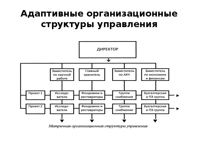 Типы схем организационных структур управления проектами