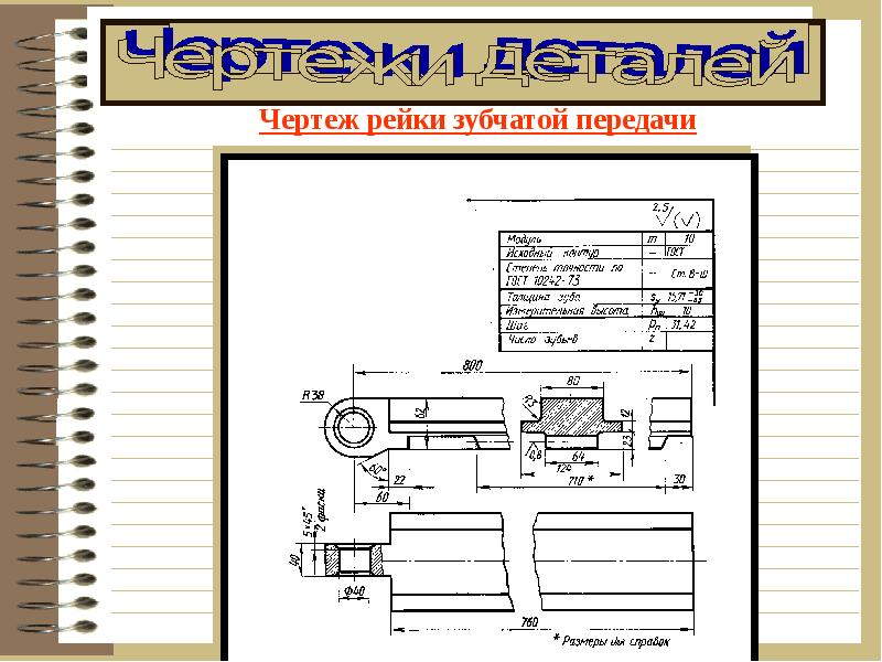 Зубчатая рейка чертежи