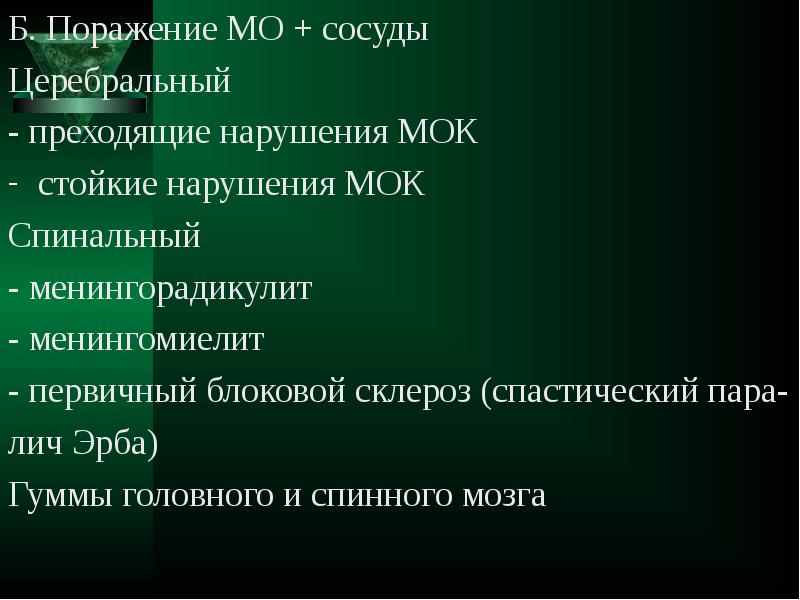 Преходящий пример. Органические поражения нервной системы. преходящий.