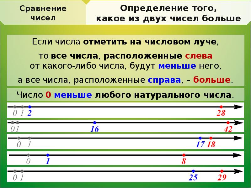 Сравнение чисел презентация