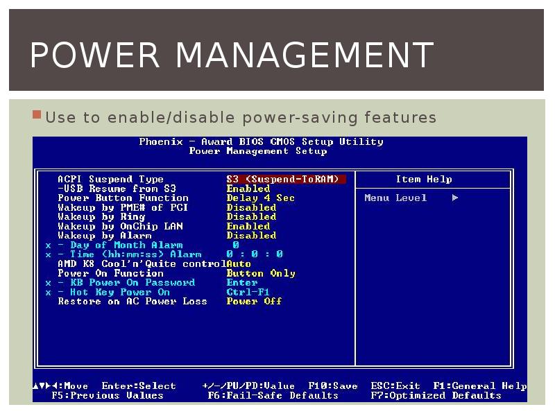Power features. Power Management в биосе. BIOS Power Management Setup. The Management of Power. Power Management Setup.
