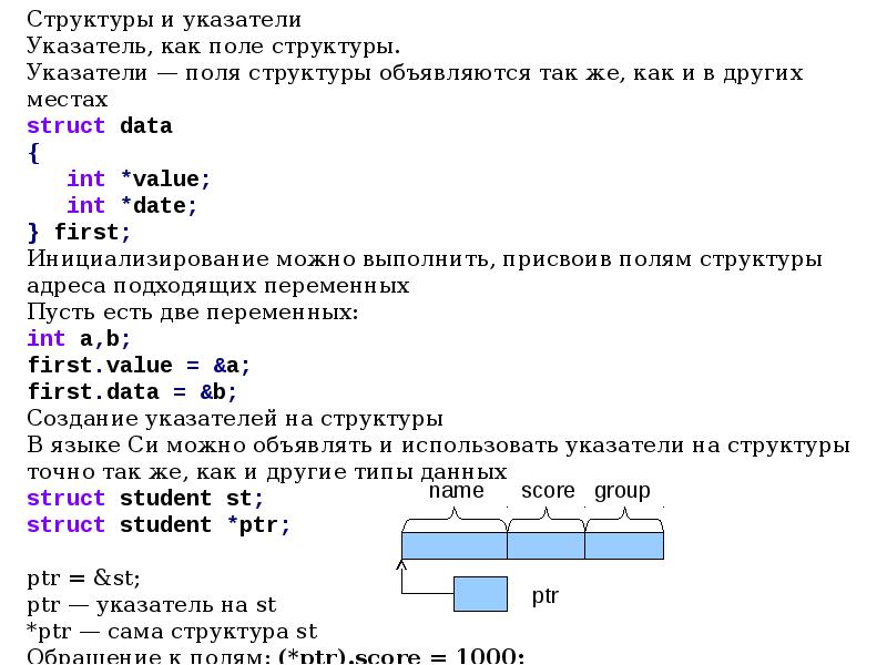 Структура языка программирования c