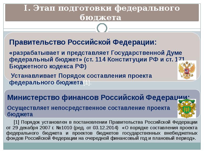 Непосредственную работу по составлению проекта федерального бюджета осуществляет