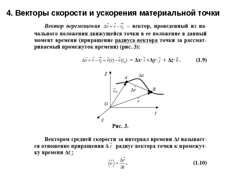 Материальная точка вектор