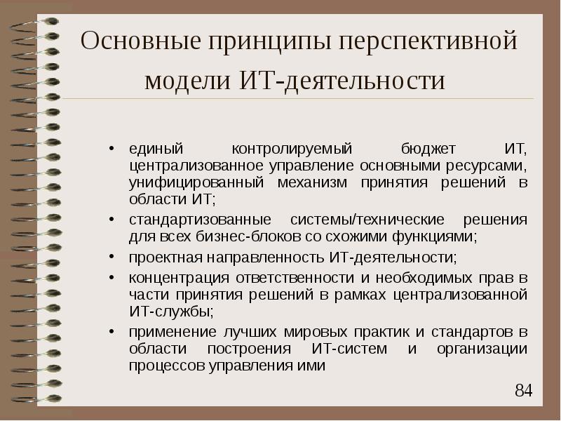 для каких решений важен принцип перспективности