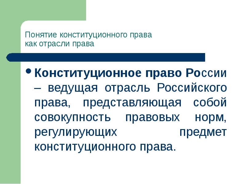 План урока конституционное право как отрасль российского права