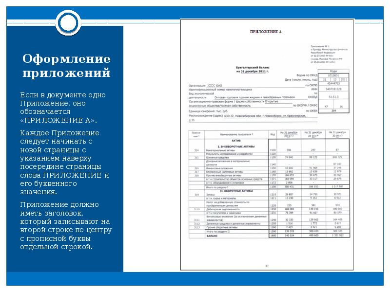 Как оформляется приложение в проекте