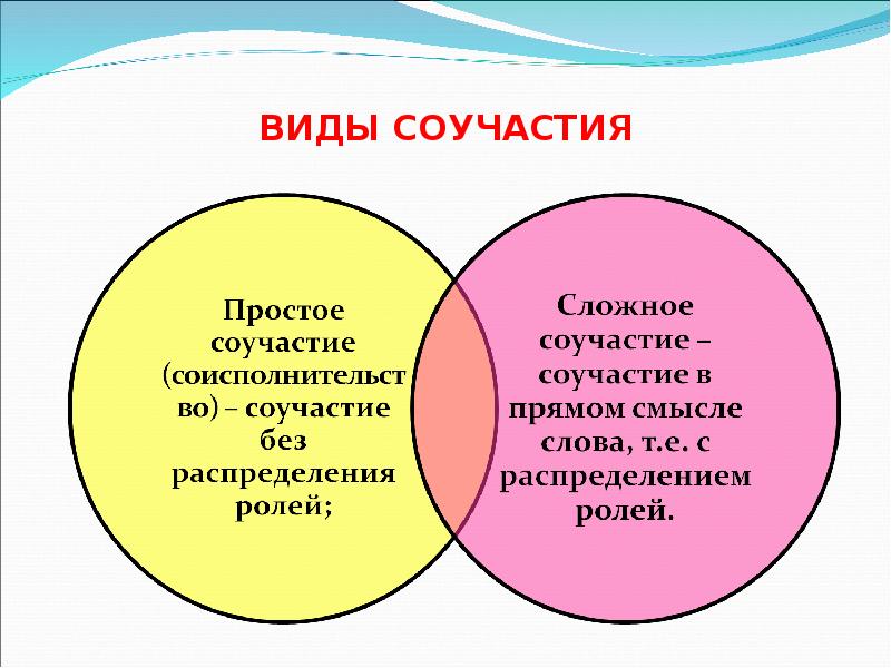 ВИДЫ СОУЧАСТИЯ ВИДЫ СОУЧАСТИЯ