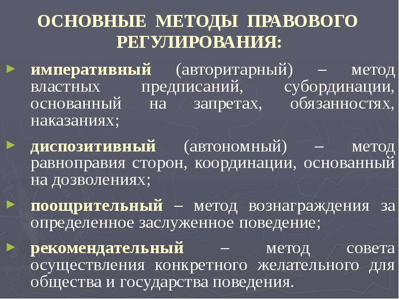 Методы общественного регулирования. Диспозитивный метод правового регулирования предполагает. Меожыправового регулирования. Методы правовогоьрегулированичя. Методы правового урегулирования.