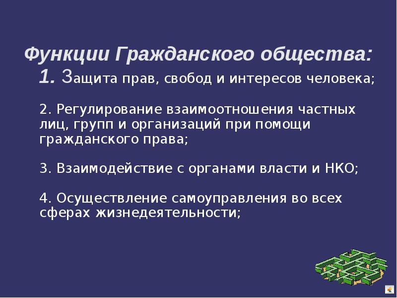 Функции гражданского права презентация