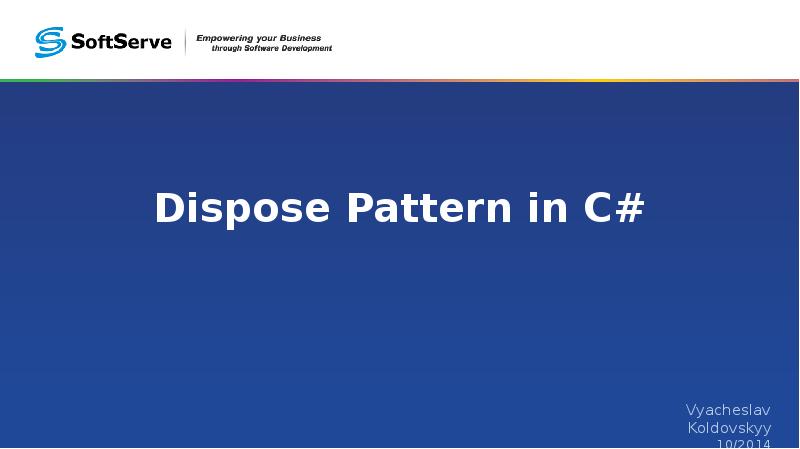 Dispose Pattern in C# Dispose Pattern in C#